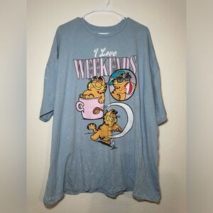 Garfield, Over Sized Tshirt, 2x